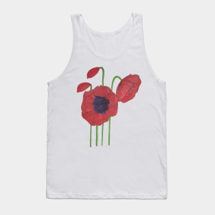 Red Flowers Tank Top